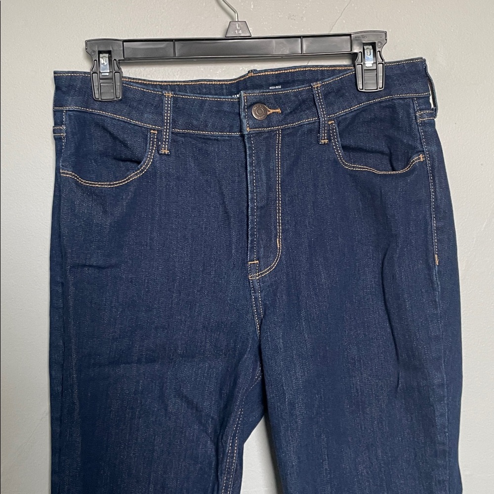 Old Navy W’s size 10 dark wash high rise straight denim jeans normcore capsule - Picture 2 of 7